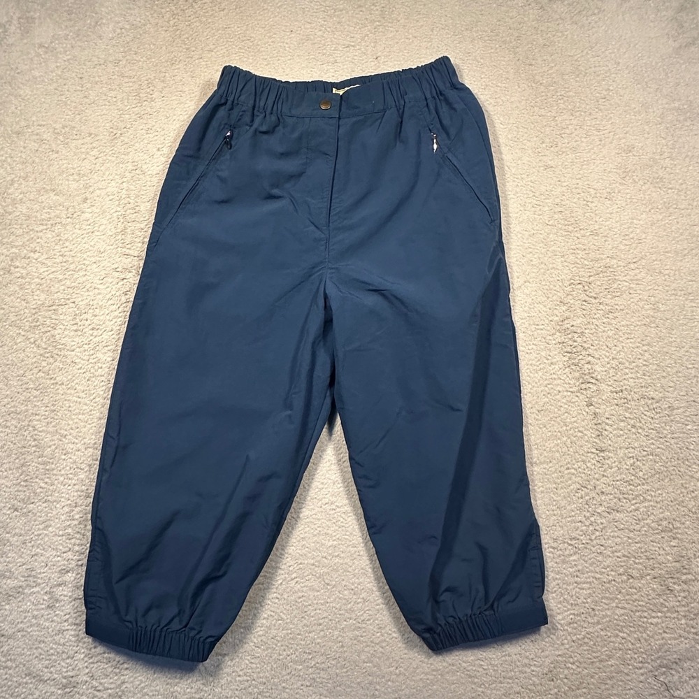 L.L. Bean Crop Capri Pants M Blue Nylon Supplex Vintage Gorpcore Hiking USA Made